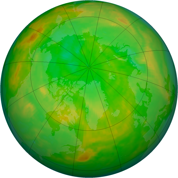 Arctic ozone map for 06 July 1987